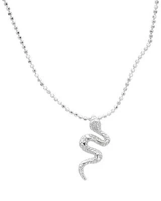Collar con dije de serpiente hecho en plata de ley 925 de 18" Foto 1 de 3