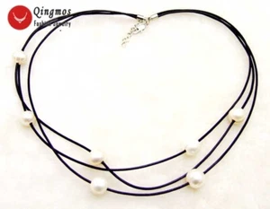 3 Strands 10-11mm Potato White Natural FW Pearl Necklace for Women Jewelry n5940 - Picture 1 of 3