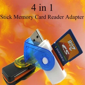 Mini USB Adapter 4 in 1 TF SD Card Reader Micro for M2 SD SDHC Mini SD TF Cards - Picture 1 of 8