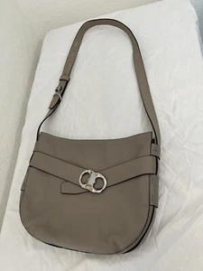 Tory Burch Women Purse Tan Gemini Link Leather Large Shoulder Bag 11.5 H X 14 W - Picture 1 of 13