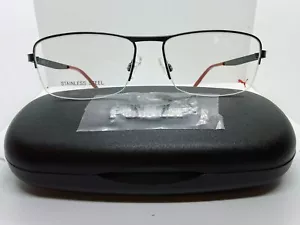 Puma Halbrandlose Brille Brillengestell & Etui NEU Modell PE 0132 O 003 Grau/Rot - Bild 1 von 13