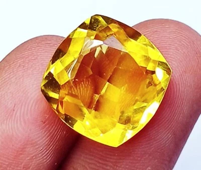 Cushion Cut Yellow Sapphire 10.10 Ct Certified Loose Gemstone With Free Gift - Image 1 of 4