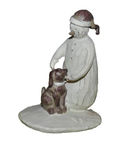 VTG Flurryville Feelings BEST FRIENDS 5" Figurine Snowman Dog Puppy Christmas - Imagen 1 de 5