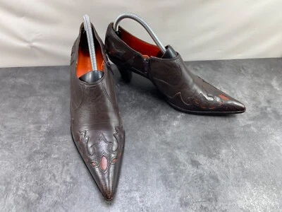 Antonio Melani Boots Women 8.5M Barrister Shoes Brown Leather Pointed Toe Ankle - Image 1 of 4