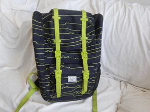 HERSCHEL SCHWARZ NEONGRÜN AKZENT GROSSER RUCKSACK REISEN/SCHULE - Bild 1 von 12