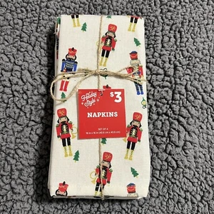 Holiday Style DG Nutcracker 4 Christmas Napkins New With Tag - Picture 1 of 8