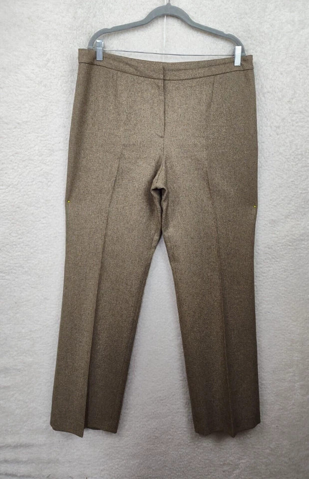 Le костюм женщин брюки 14 коричневый 100% полиэстер прямые штанины плоский передний платье брюки - Изображение 1 из 4