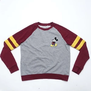 Disney Sweater Girls Small Multicolor Mickey Mouse 28 Crew Raglan Long Sleeve - Picture 1 of 7