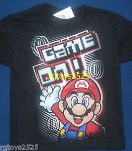 Super Mario "Game On!" Childs t-shirt SIze 4 7 S 6-7 L 10-12 XL 14-16 New Boys - Picture 1 of 1