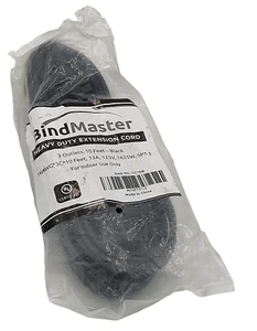 Bind Master Heavy Duty Extension Cord 3 Outlet Indoor Outdoor 10 Feet Black - Picture 1 of 2