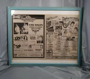 Van Halen Stevie Nicks, ecc 1986-87 pubblicità promozionale concerti rock, incorniciata - Foto 1 di 3