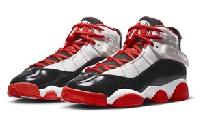 Air Jordan 6 Rings Big Kids 7Y BasketBall Shoes White Orange Black DV1345 108 - Picture 1 of 6