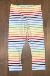 Primary Girls White Rainbow Stripe Legging Capri Pants 12 used - Picture 1 of 1