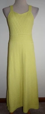 New Womens Haute Hippie Tank Dress XS Yellow Green Sleeveless Sweater Midi - Image 1 of 3