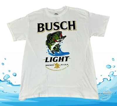 Nueva Camiseta Busch Light Budweiser Cerveza Brote Pesca Peces Clásica Para Hombre De Colección Foto 1 de 2