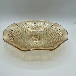 Indiana Glass Diamond Point Bowl - Marigold Carnival Iridescent Ruffled - Picture 1 of 8