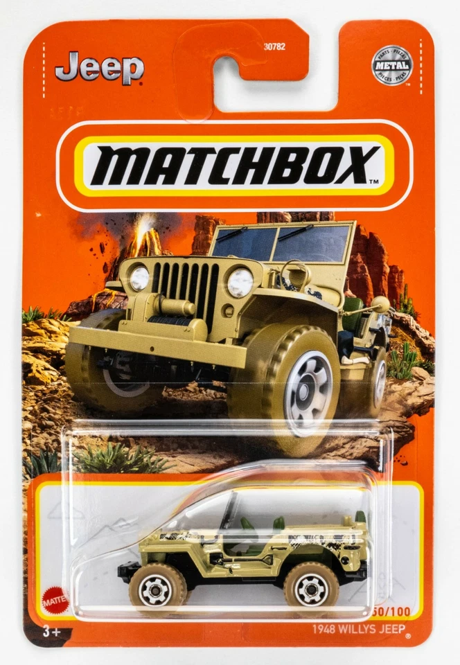 2022 Matchbox #50 1948 Willys Jeep® SAND CAMO | FSC - Image 1 of 1