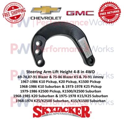 Skyjacker Steering Arm 4-8" Lift For Chevy / GMC K5 Blazer, K10, K20 Pickup 4WD - Image 1 of 4