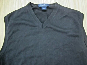Pull gilet noir Brooks Brothers 346 V col pima coton moyen - Photo 1/6