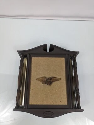 Timbre de puerta de plástico marrón nuez vintage águila colonial con escudo defecto retro Foto 1 de 4