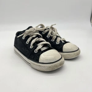 Converse All Star Black Glitter Toddler Sneakers Size 8 Casual Shoes - Picture 1 of 8