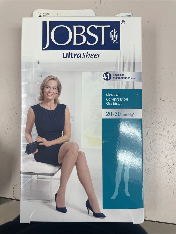 Banda de encaje ultra transparente hasta el muslo JOBST 20-30 mmHg (natural) X-grande Foto 1 de 2