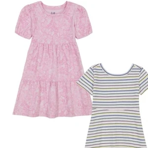 Gap Kids' 2-pack Cotton Summer back to school Dresses Pink toddler girls 2 T - 6 - Picture 1 of 5
