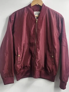 Made By Johnny Los Angeles Women’s Large Fall Spring Coat Maroon - Picture 1 of 4