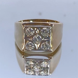 Herren Diamant Cluster Ring 5 Diamanten 0,75 Karat T.W. 14K Gelbgold (MI1073336) - Bild 1 von 11