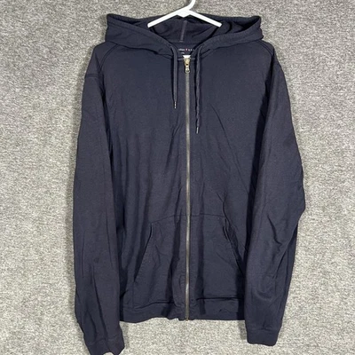 Sudadera con Capucha John Varvatos EE. UU. Para Hombres Grande Azul Marino Cremallera Completa Algodón Modal Foto 1 de 4