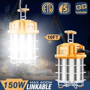 Linkable LED Temporary Work Light 150Watt Construction Jobsite Hanging Light ETL - Picture 1 of 10