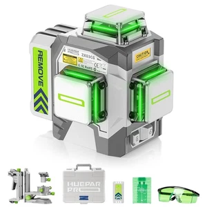 HueparPro Laser Level 3 x 360 Self Leveling Green Beam Laser Tool, High Accur... - Picture 1 of 8