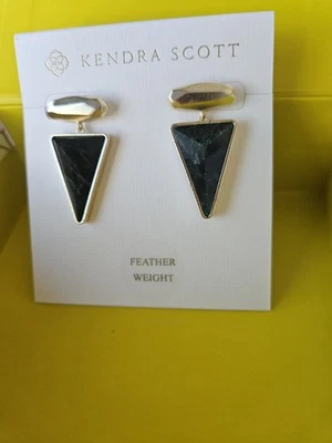 Novos Brincos 100% Autêntico KENDRA SCOTT Ouro Verde Apatita Vivian Declaração   - Imagem 1 de 3