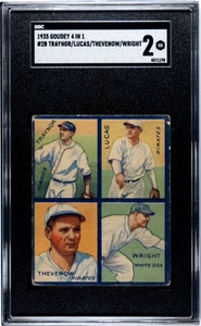 1935 GOUDEY 4-IN-1 PIE TRAYNoR 2B GOOD HOF RED LUCAS TOMMY THEVENoW WRIGHT SGC 2 - Picture 1 of 2