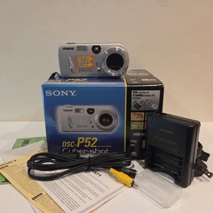Sony Cyber-shot DSC-P52 3.2MP Digital Camera Digicam Silver Tested & Working - Picture 1 of 12