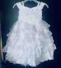 Alegria Kids Baby Christening Gown Dress Sparkly White Baptism Embellished sz 2