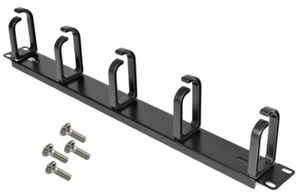 1U Cable Hook Organizer With 5 Adjustable Clamps For Network/Data Cabinets - Picture 1 of 5