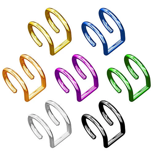 Doppel Ear Cuff Fake Piercing Ohrklemme Cartilage Ohr Knorpel Piercing Ohrring - Bild 1 von 1