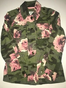 New GAP KIDS Camouflage and Floral Print Jacket Girls size SMALL Camo - Picture 1 of 3