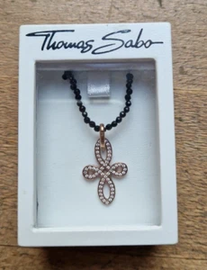 Thomas Sabo 18k Roségold Vergoldetes 925 Silber Kette Glitzer Kreuz Zirkonia - Bild 1 von 5