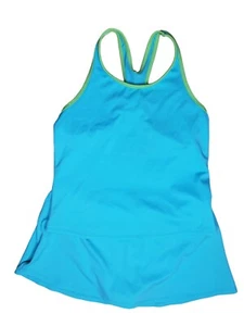 LL Bean Girl's Swimsuit Size 18 UPF 50+ UV Protection Blue Racerback Skort 2 Pc - Picture 1 of 6