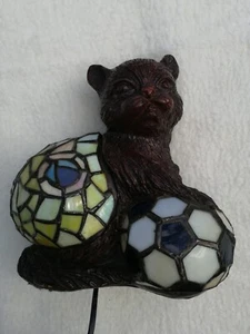 Lámpara de mesa Gato con bola estilo Tiffany altura 21 cm - Imagen 1 de 10
