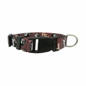 FLORIDA STATE SEMINOLES DOG COLLAR ADJUSTABLE NYLON SMALL MEDIUM LARGE - Picture 1 of 1