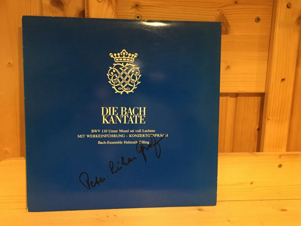 Signed by PETER-LUKAS GRAF Flute Die Bach Kantate Rilling Rare PROMO LP Signiert - Bild 1 von 4
