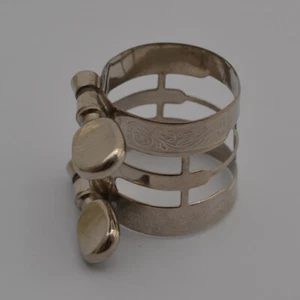 Nickel plated Sax ALTO Saxophone Mouthpiece Ligature Carved designs - Picture 1 of 6