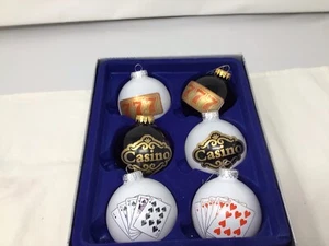 Casino Themed Christmas Ornaments Set Of Six (H1) - Picture 1 of 5
