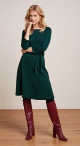 King Louie Dress Betty Duffy Green Blue Jacquard 09329 - Picture 1 of 5