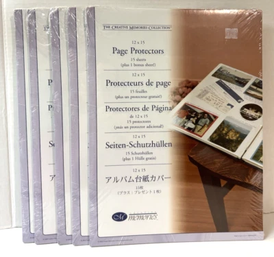 Creative Memories 12x15 Protectores de Página 2004 Estilo Antiguo Álbum de Recortes Lote de 5 NUEVO Foto 1 de 4