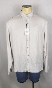 Report Collection Men's Button Front Shirt XL 100% Linen Sand Tan Casual Dad - Picture 1 of 8