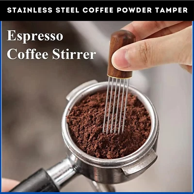Stainless Steel Espresso Coffee Stirrer Tool Needle Type Distributor Tamper - Image 1 of 4